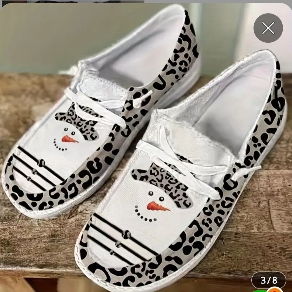 Chic Snowman Leopard Print Loafers - Picture 6 of 6